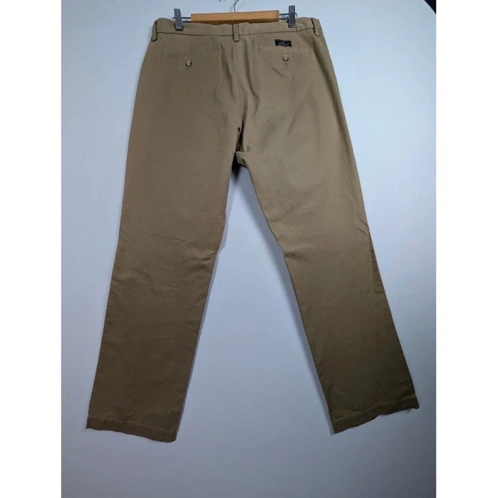 Banana Republic Gavin Chino Pants Men 35x32 (Fits 36x32) Tan Straight Leg Cotton